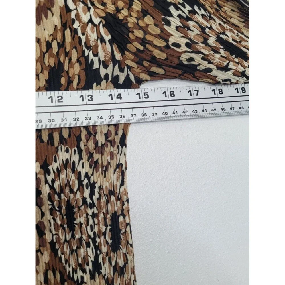 Black brown flower print stretch witchy grunge off the shoulder boho top small